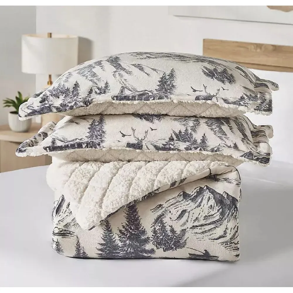 3-Piece Plush Comforter Set Almond, king