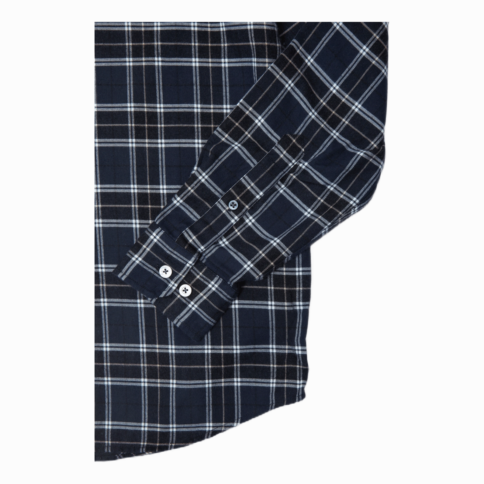 Anton Brushed Flannel Check Dark Navy