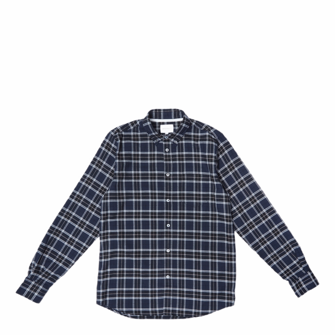 Anton Brushed Flannel Check Dark Navy