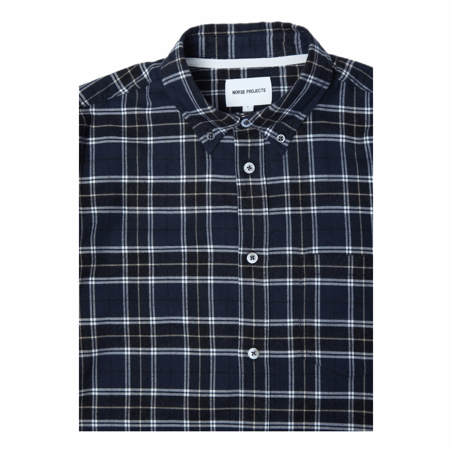 Anton Brushed Flannel Check Dark Navy