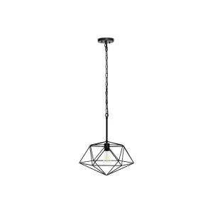 Asstd National Brand 1-Light 16" Modern Metal Wire Paragon Hanging Ceiling Fixture Pendant Light LHP-3003-BK - BLACK ONE SIZE