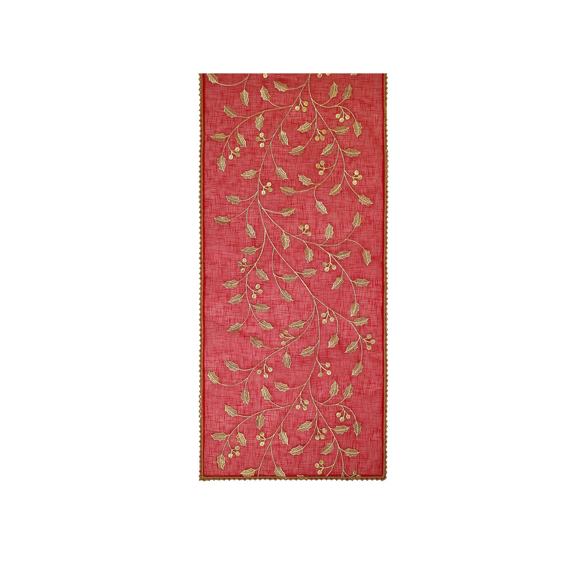 Avanti Allover Leaf 120" Table Runner - RED ONE SIZE