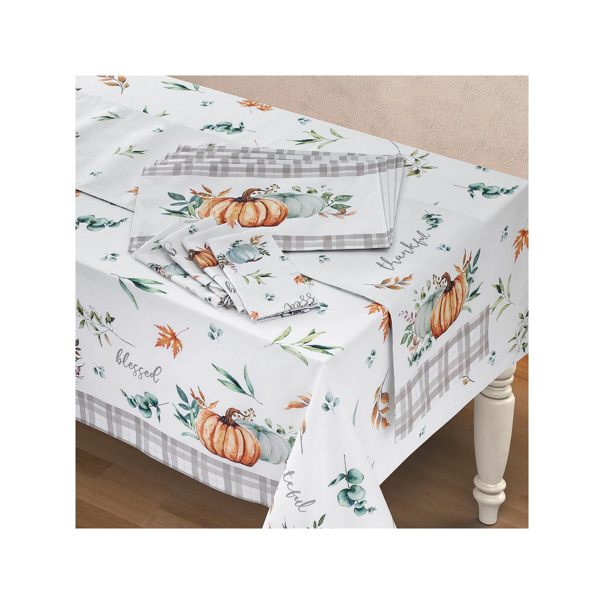 Avanti Grateful Patch Rectangle Tablecloth - IVORY ONE SIZE