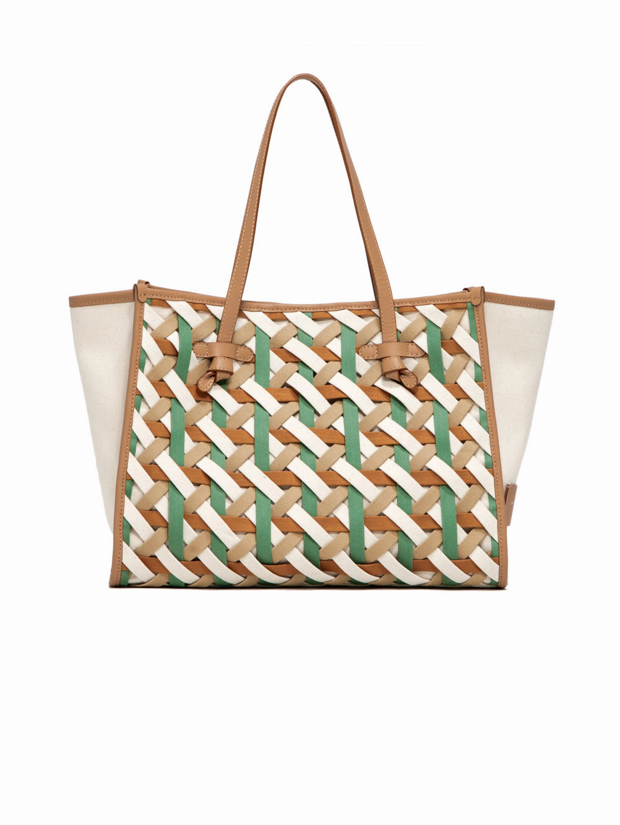 Bag in Multicolor Woven Canvas Fabric