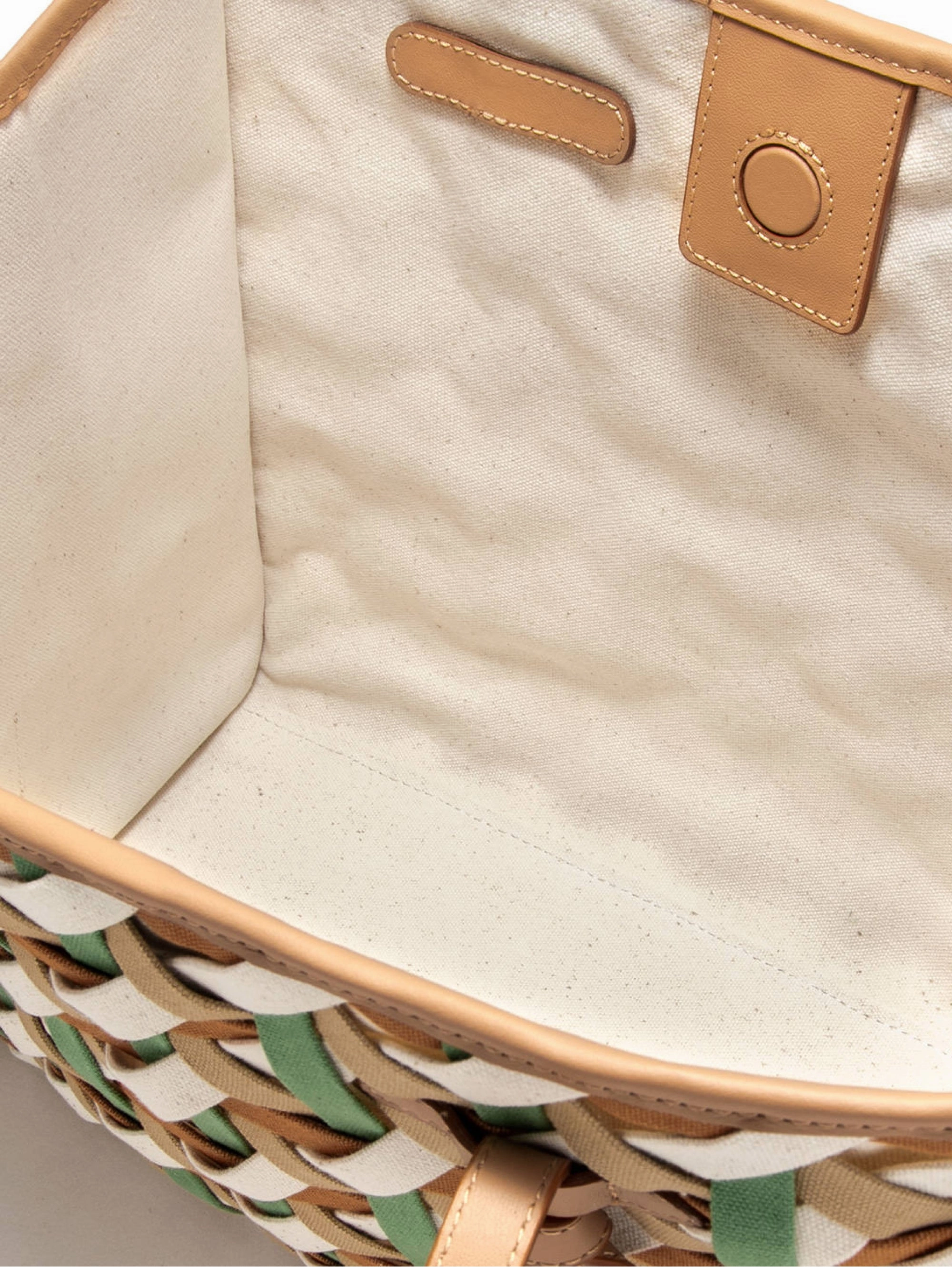 Bag in Multicolor Woven Canvas Fabric