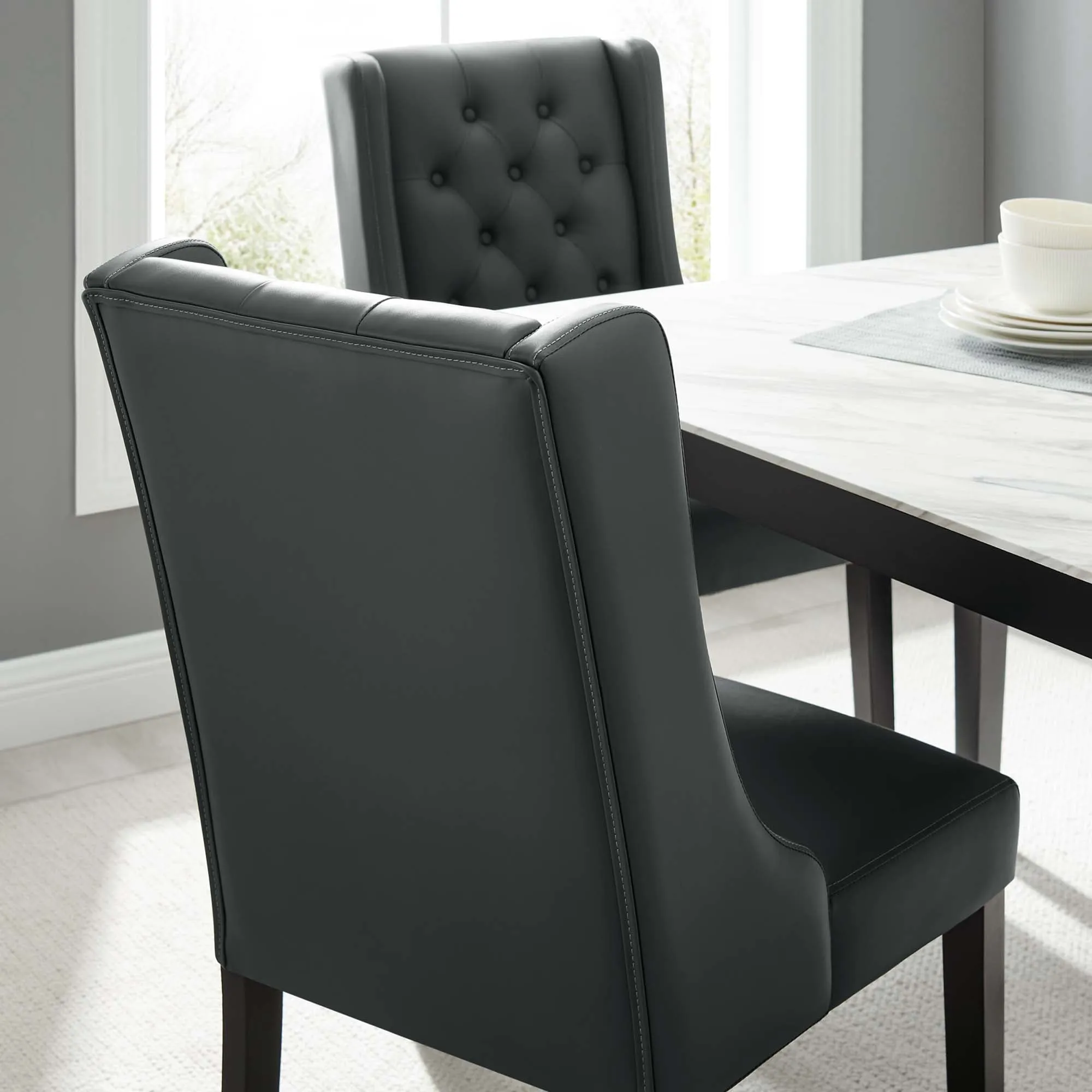 Baronet Button Tufted Vegan Leather Dining Chair by Modway