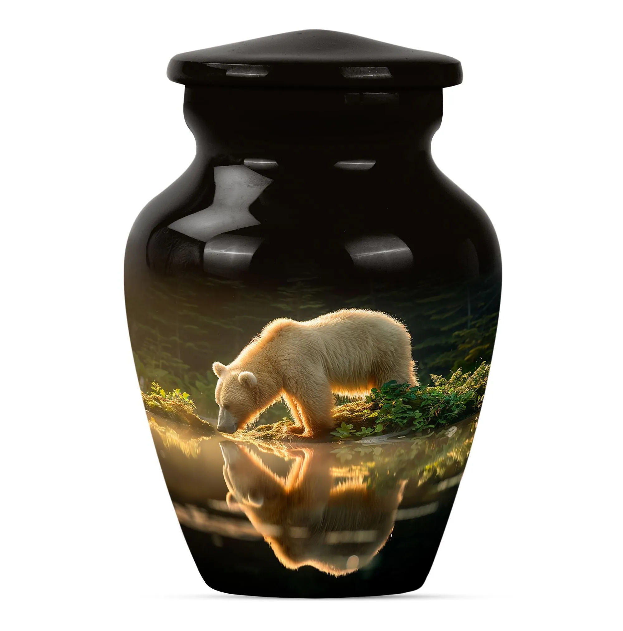 Bear Engraved Cremation Urn - Exquisite Cremation Memorial