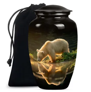 Bear Engraved Cremation Urn - Exquisite Cremation Memorial
