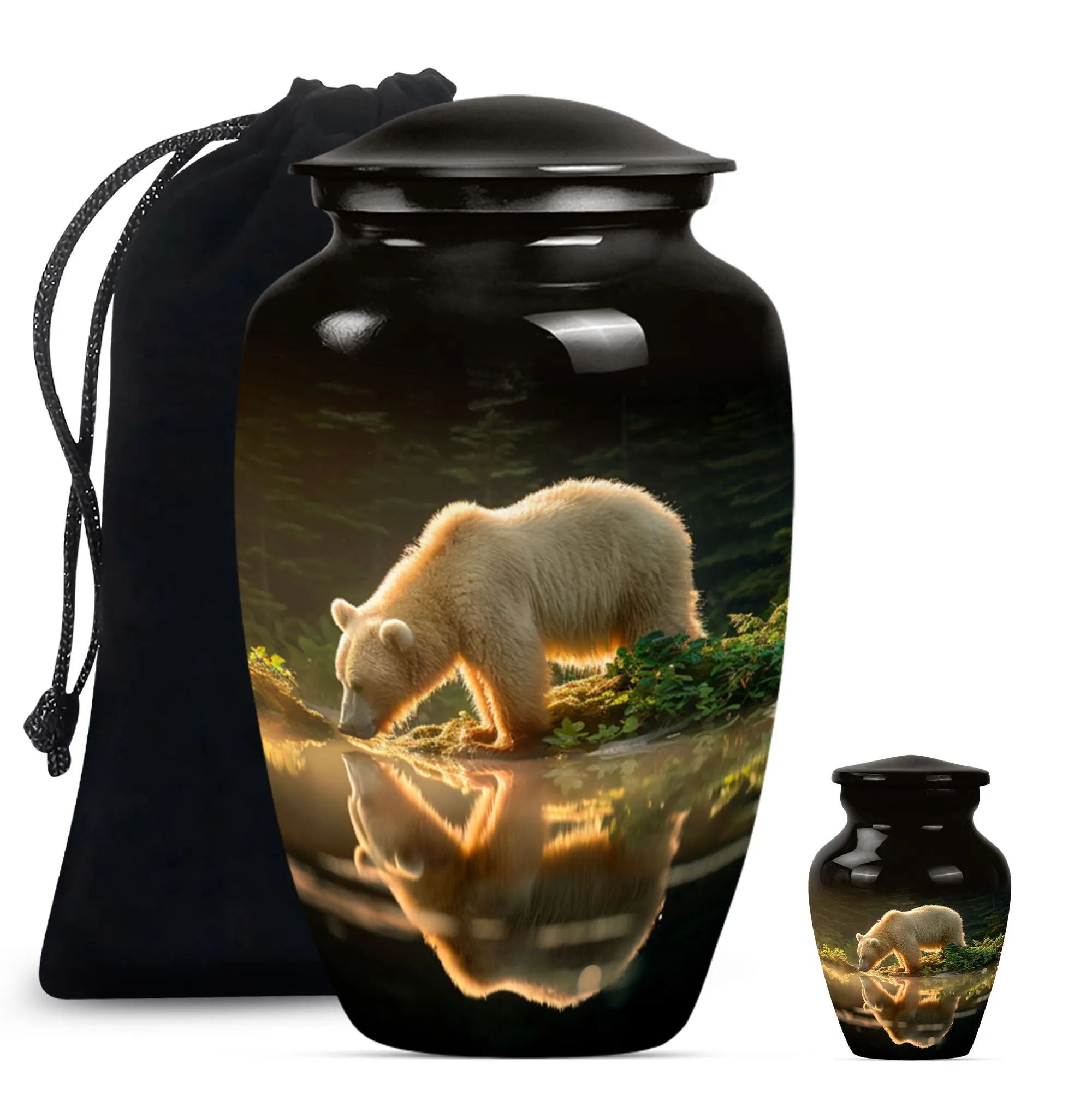 Bear Engraved Cremation Urn - Exquisite Cremation Memorial