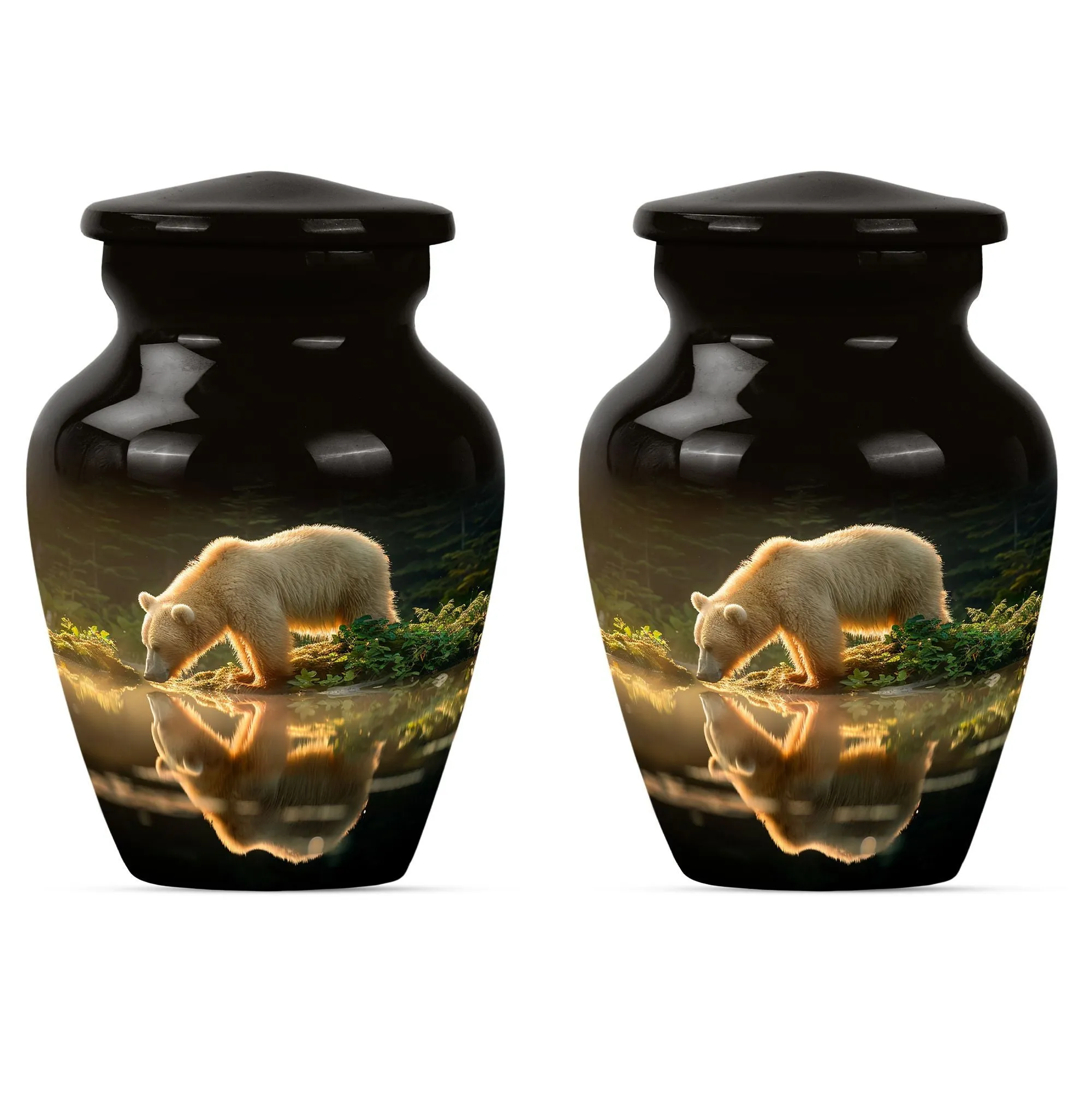 Bear Engraved Cremation Urn - Exquisite Cremation Memorial