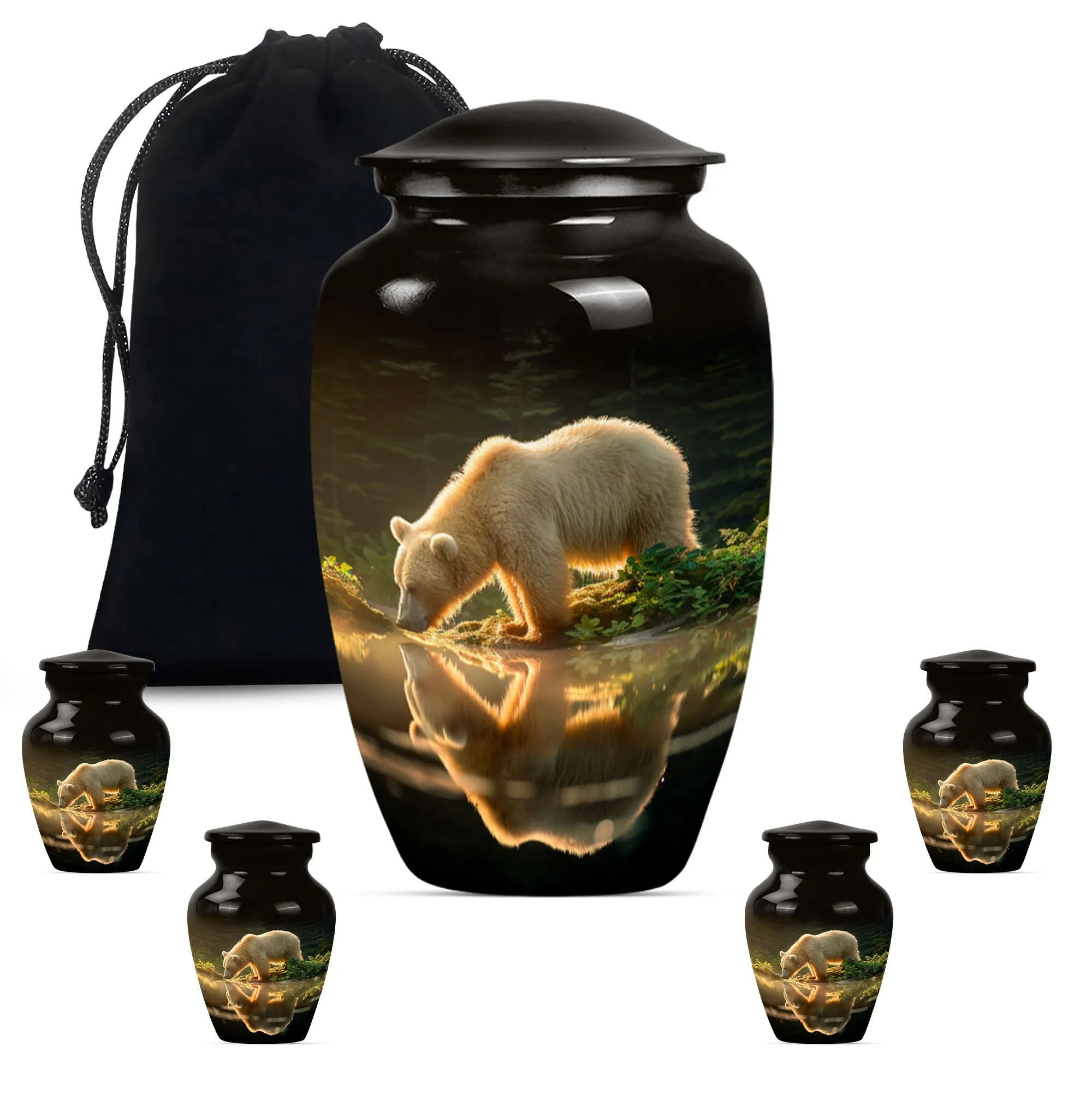 Bear Engraved Cremation Urn - Exquisite Cremation Memorial