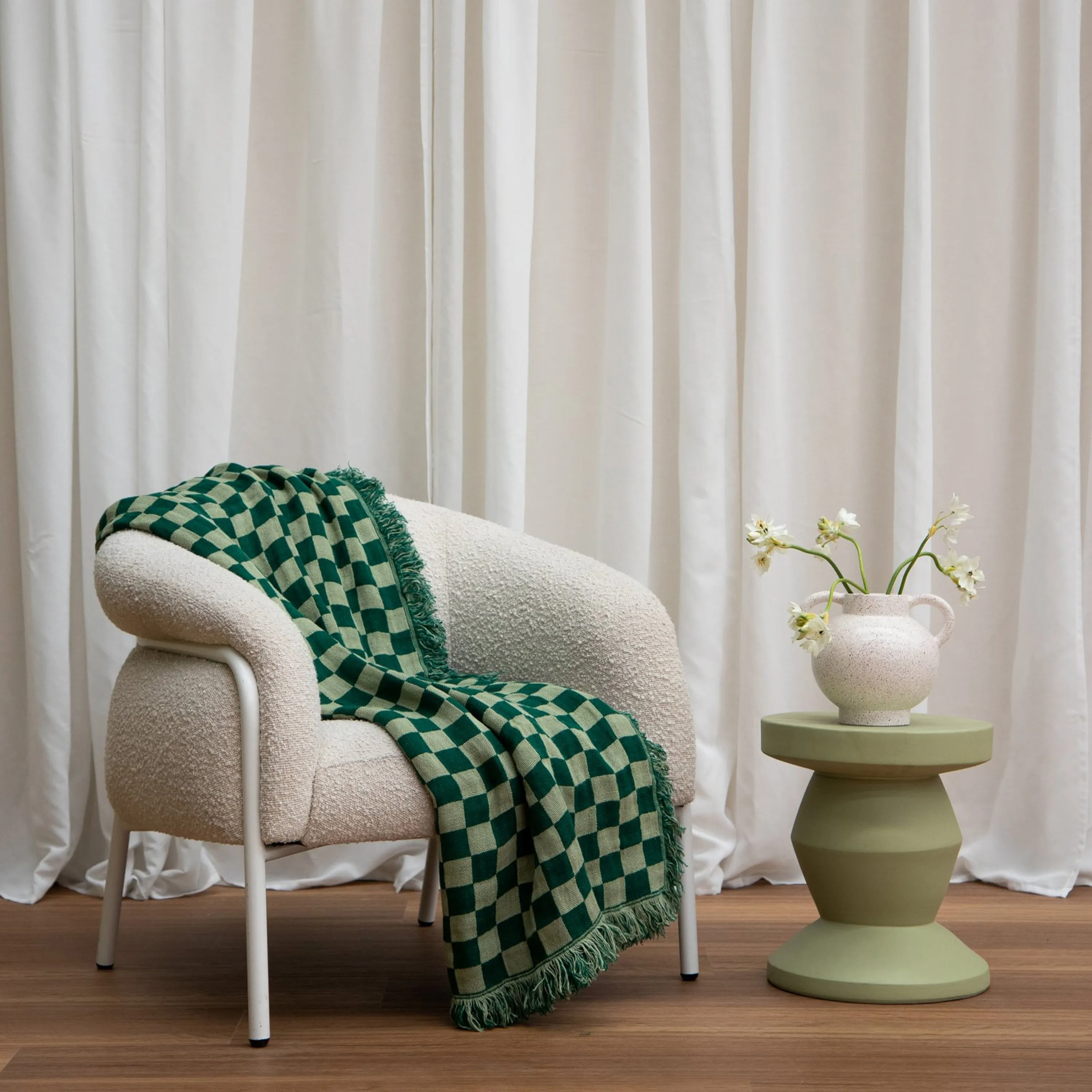 Belly Armchair - Maya Cream Boucle