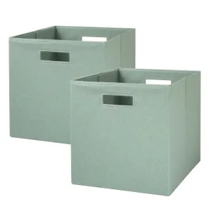 Better Homes & Gardens BHD436150707015 2 Pack Felt Cube Storage Bins, 12.75"x12.75" Soft Green