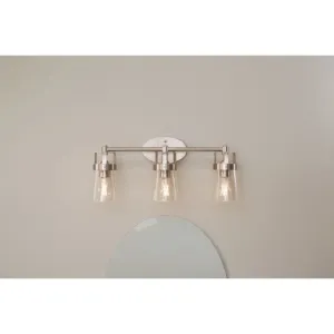 Better Homes & Gardens BV09A1927N3S Safford LED Modern Home Indoor Vanity Light, 3 Lights, Satin Nickel 4.5 Watts