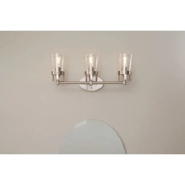 Better Homes & Gardens BV09A1927N3S Safford LED Modern Home Indoor Vanity Light, 3 Lights, Satin Nickel 4.5 Watts