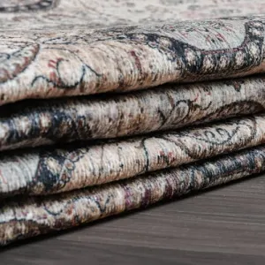 CAMILSON RAIN2007-OLV-8x10 Machine Washable Rug Distressed Vintage Area Rug Stain and Water Resistant