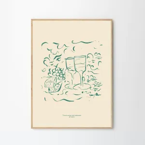 Cheese and Wine Print 50Cm x 70Cm
