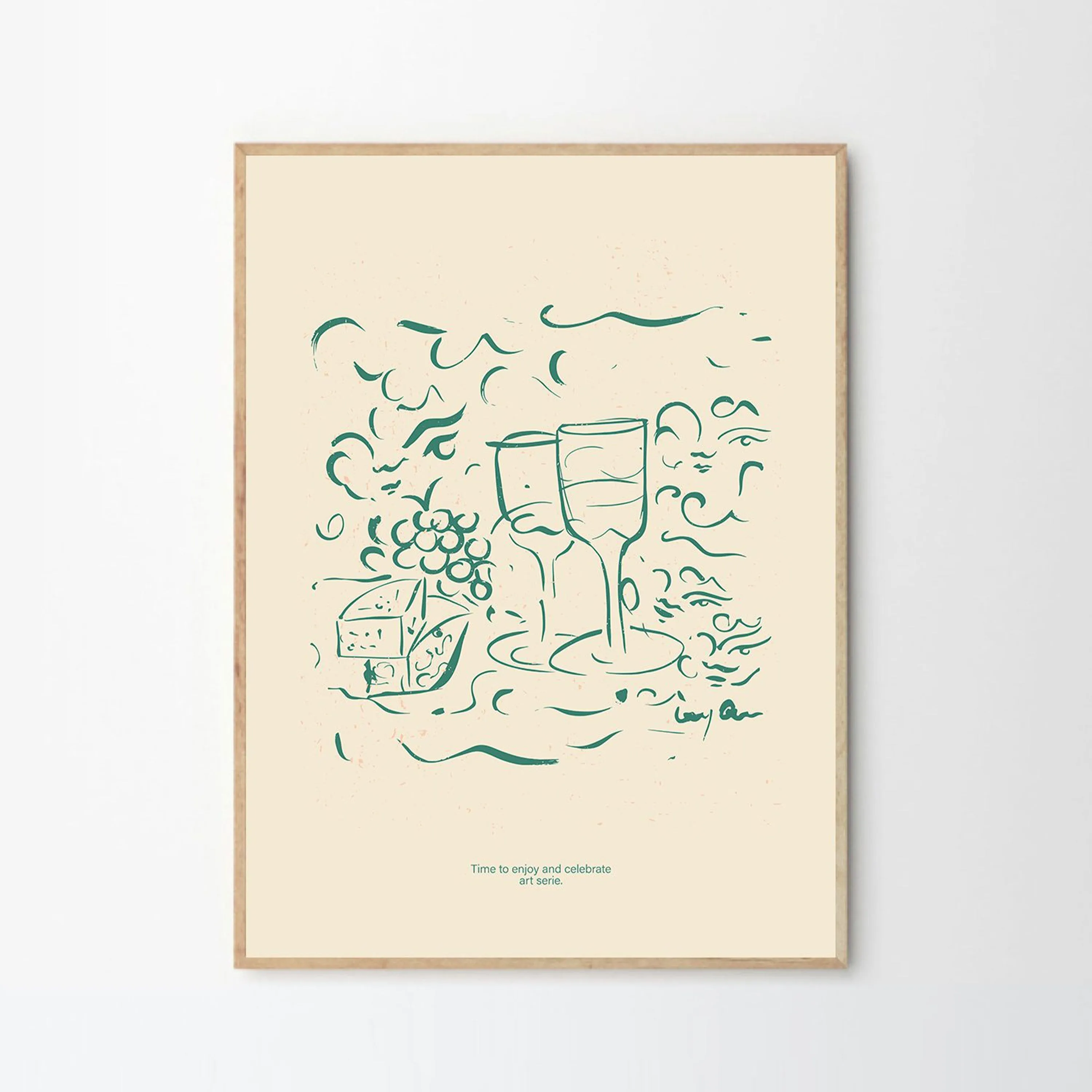 Cheese and Wine Print 50Cm x 70Cm