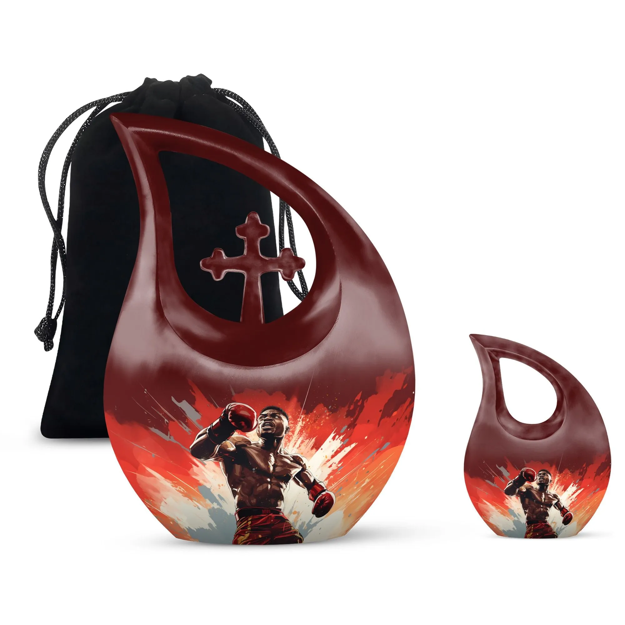 Cross Drop Boxing Urn-Memorable Keepsake Urn for Ashes