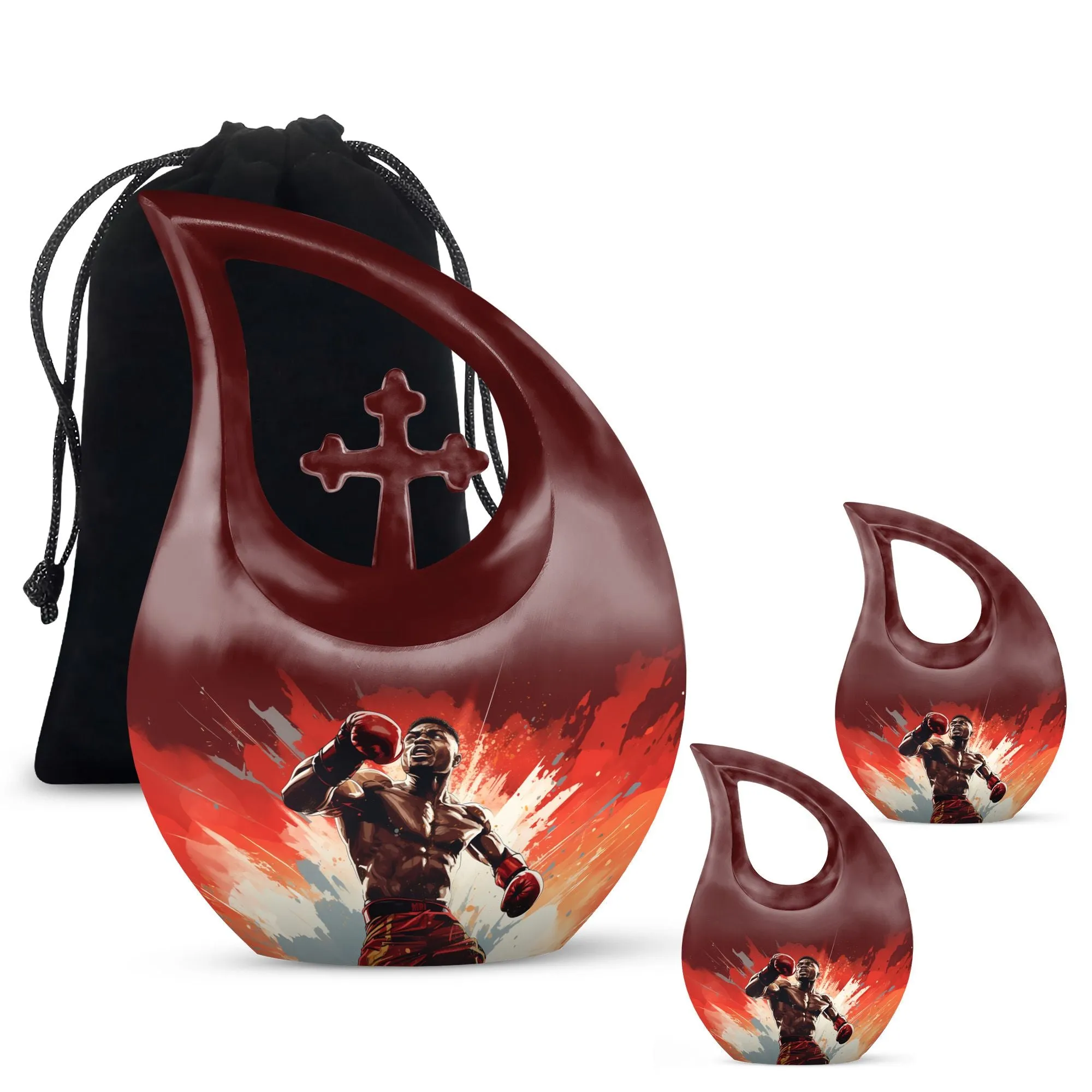 Cross Drop Boxing Urn-Memorable Keepsake Urn for Ashes