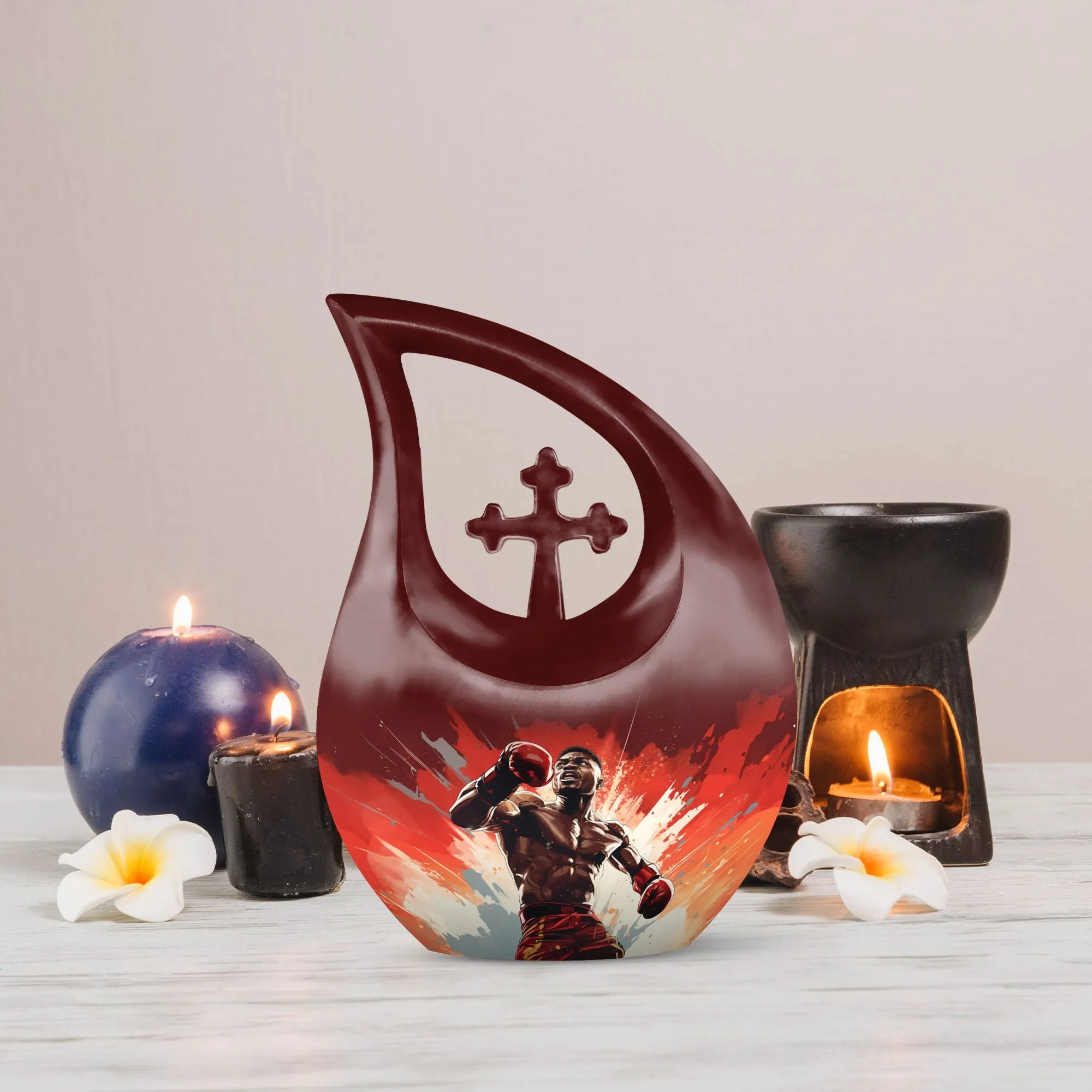 Cross Drop Boxing Urn-Memorable Keepsake Urn for Ashes