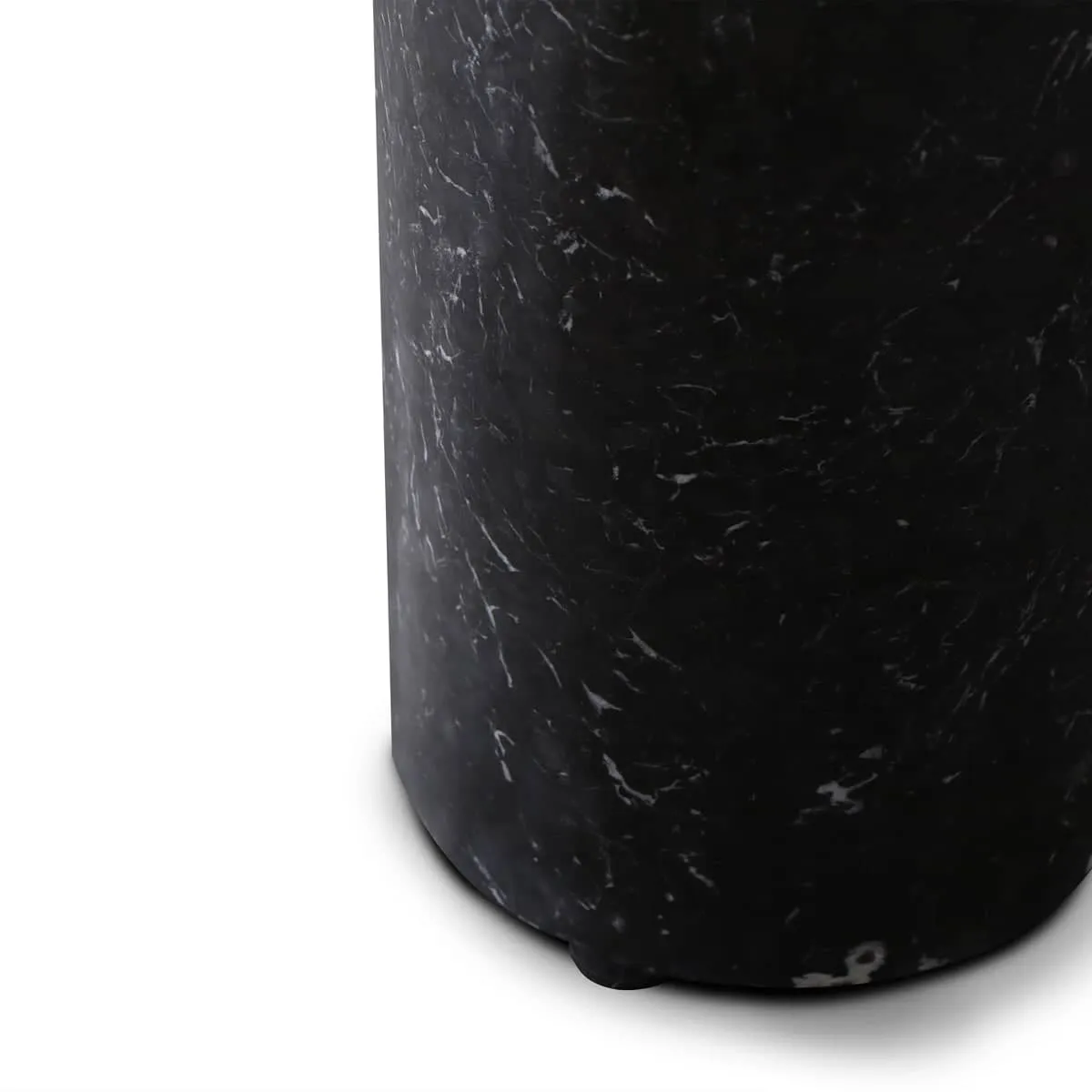 Curve Marble Side Table - Black Marble