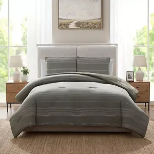 details by Becki Owens Pick Stitch Stripe 3-Piece Comforter Set, green KING
