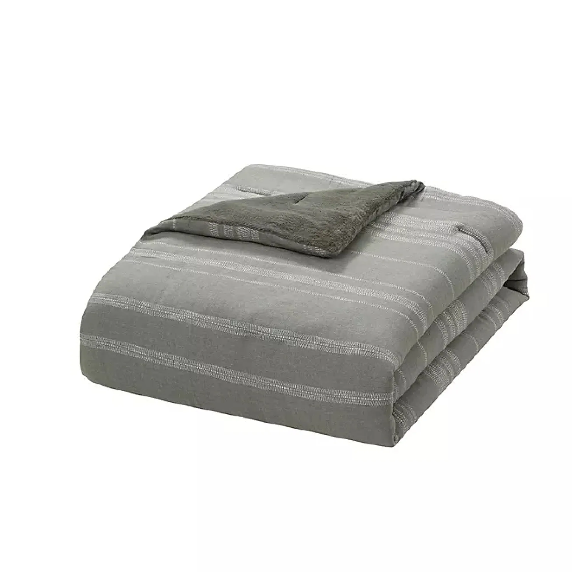 details by Becki Owens Pick Stitch Stripe 3-Piece Comforter Set, green KING