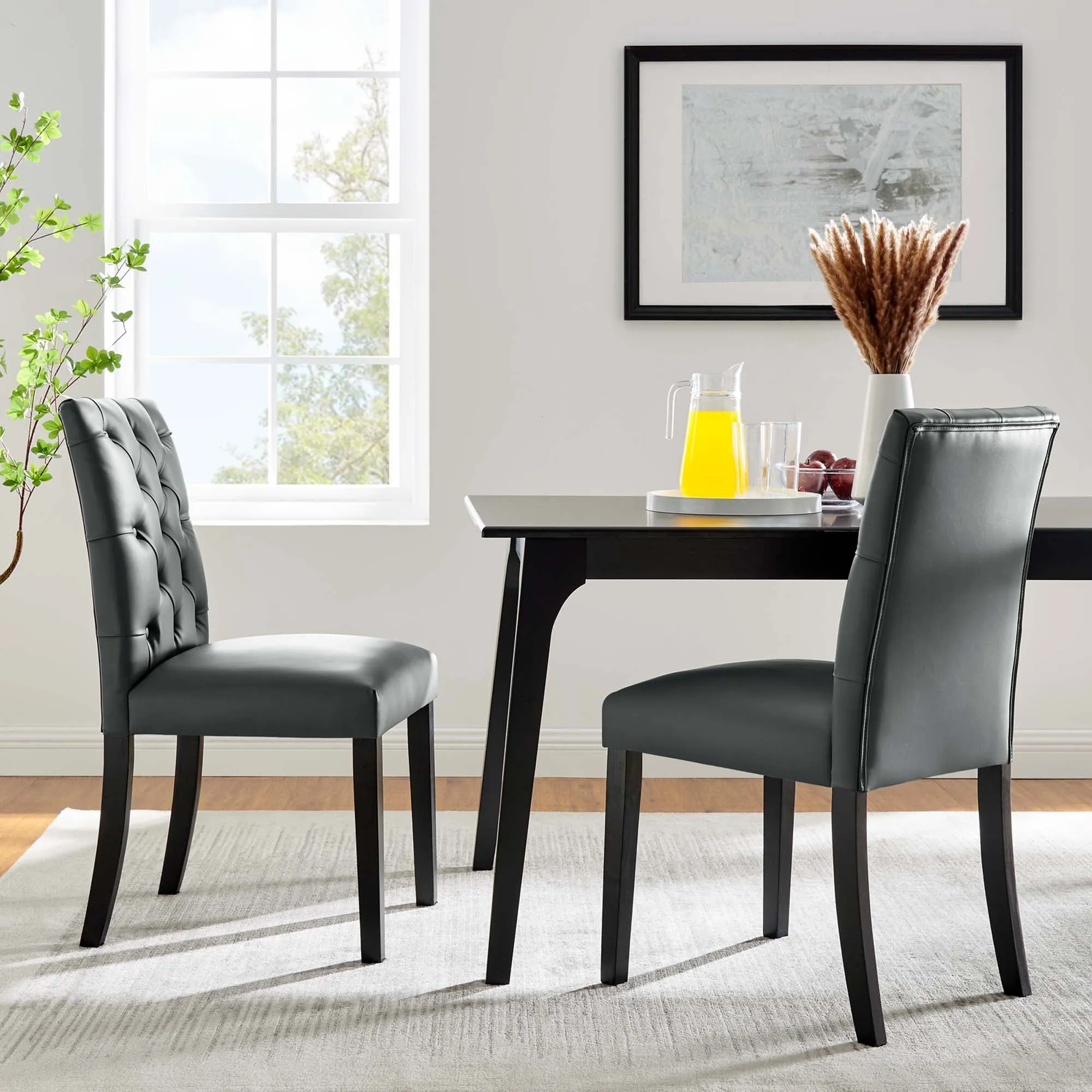 Duchess Dining Chair Vinyl Set of 2 by Modway