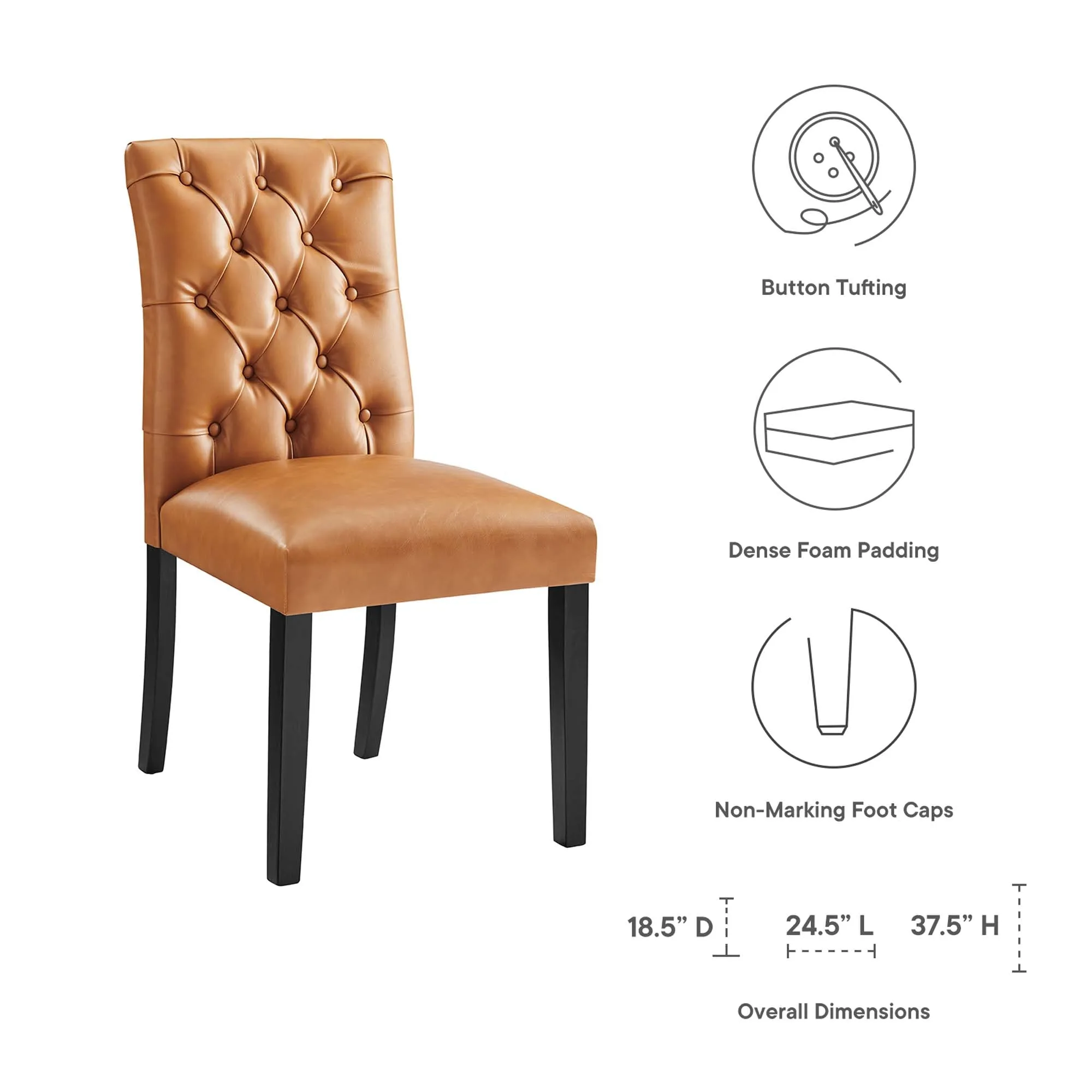 Duchess Dining Chair Vinyl Set of 2 by Modway