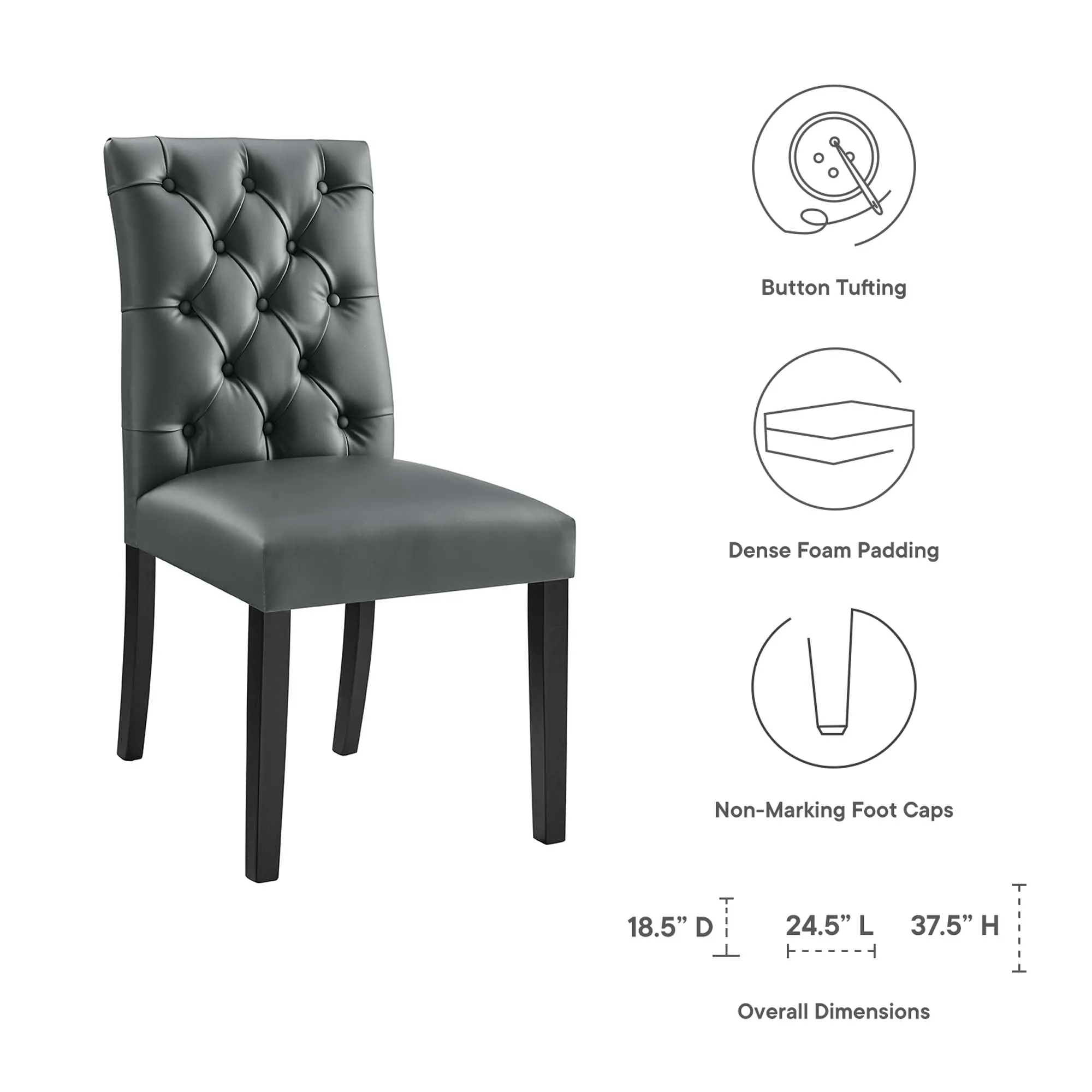 Duchess Dining Chair Vinyl Set of 2 by Modway