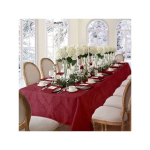 Elrene Home Fashions Barcelona Jacquard Damask Tablecloth - BURGUNDY ONE SIZE
