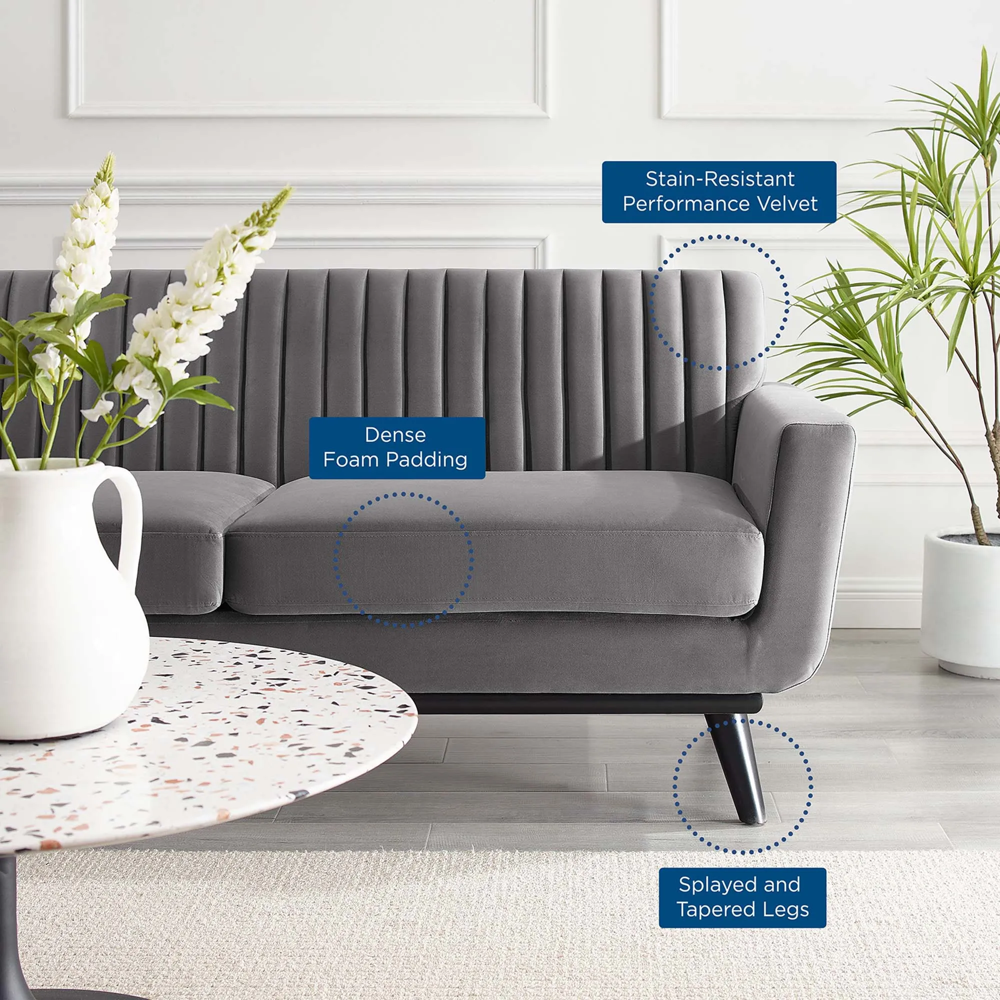 Engage Channel Tufted Performance Velvet Loveseat by Modway