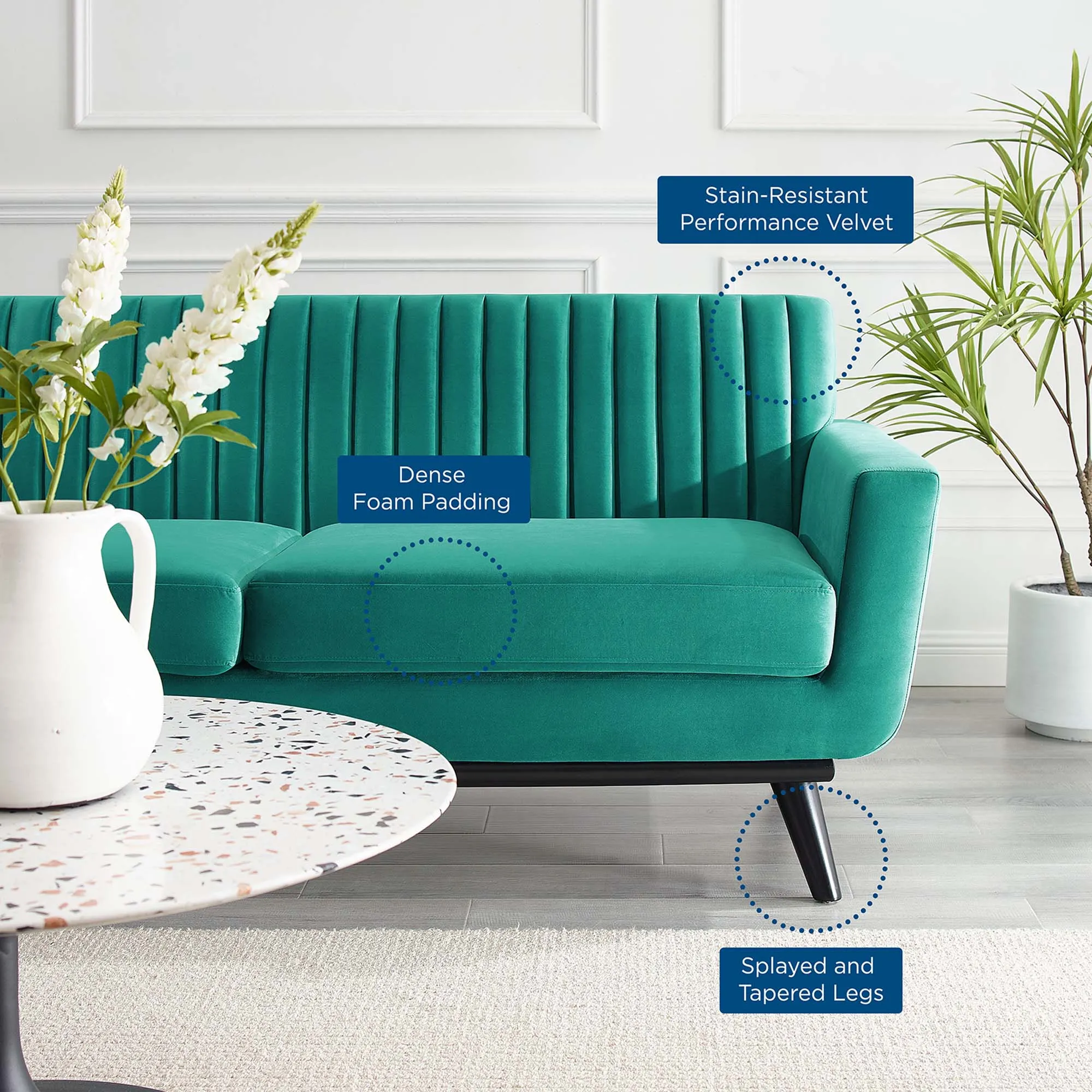 Engage Channel Tufted Performance Velvet Loveseat by Modway