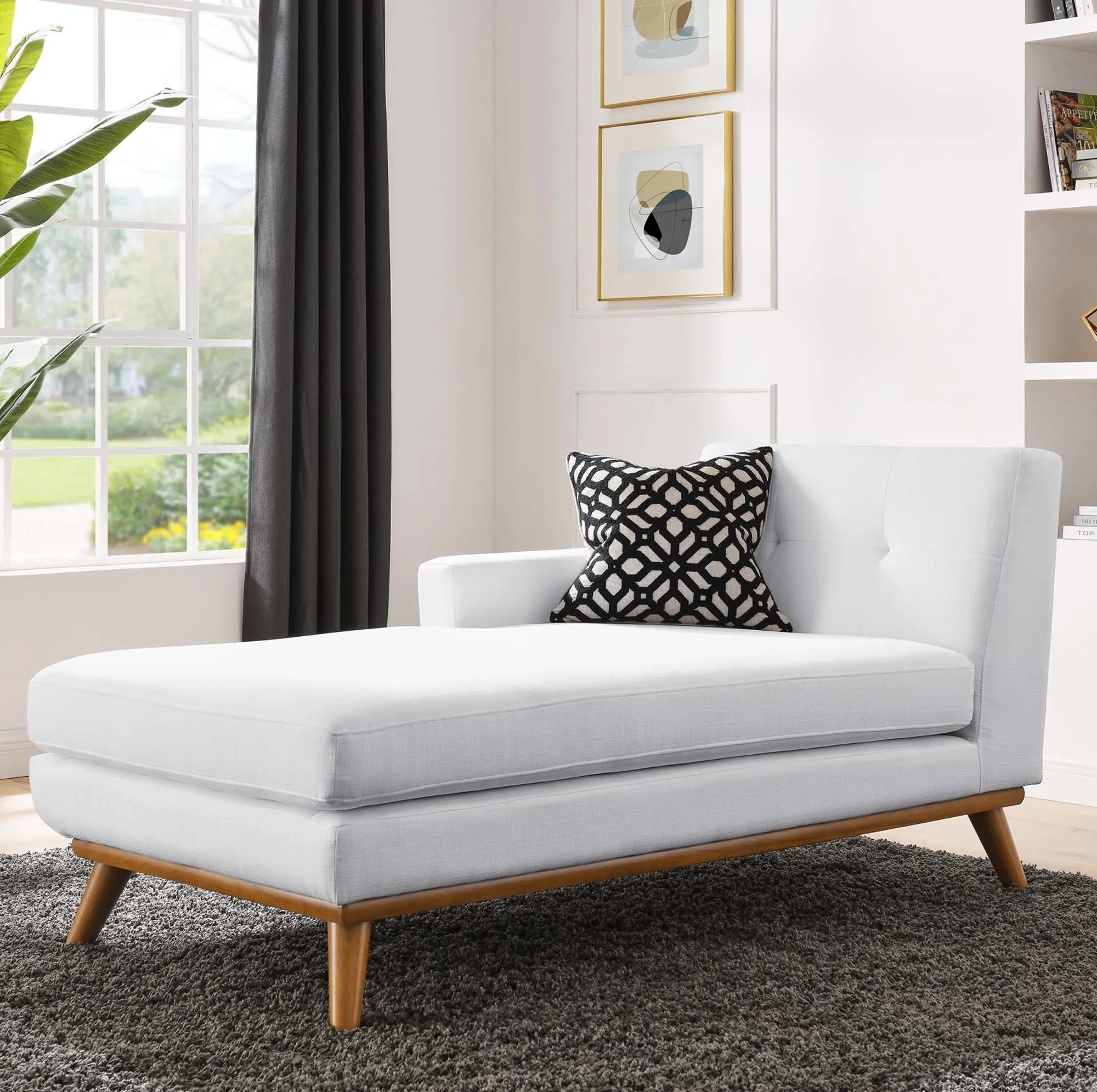 Engage Left-Facing Upholstered Fabric Chaise by Modway