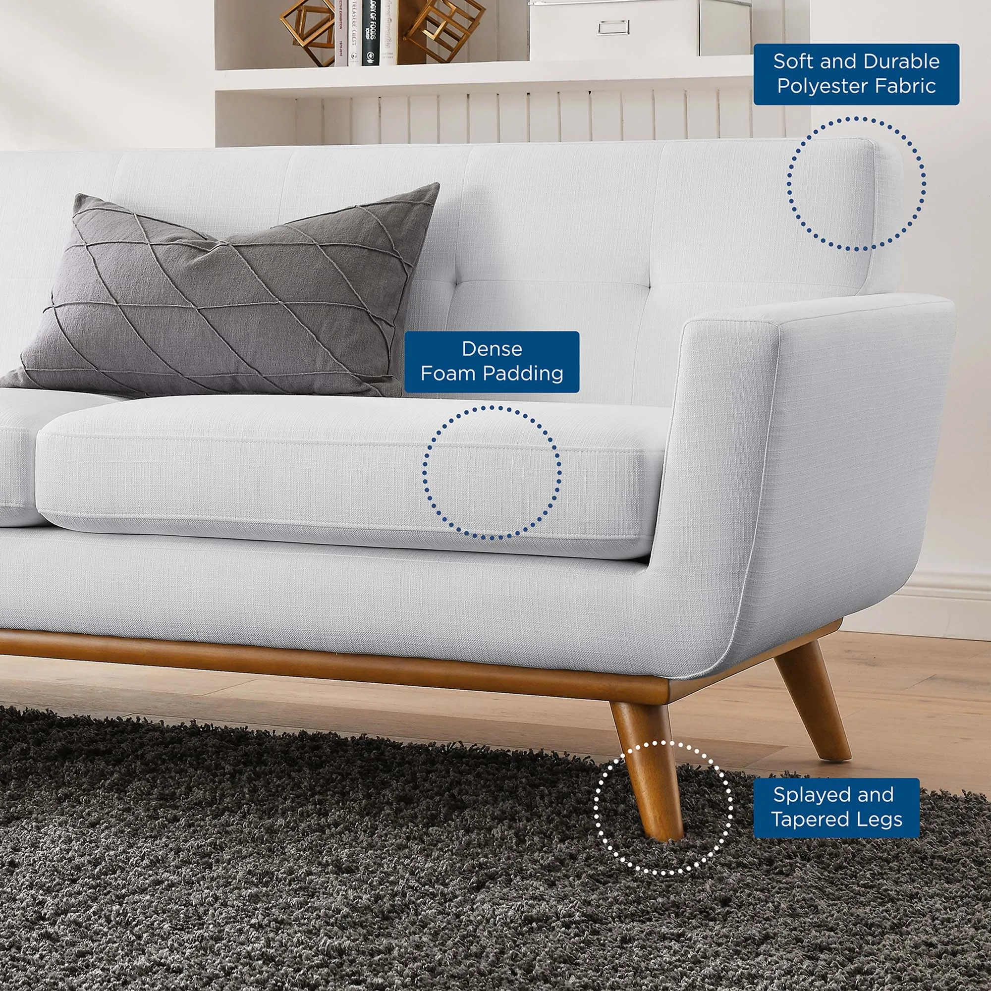 Engage Right-Arm Upholstered Fabric Loveseat by Modway