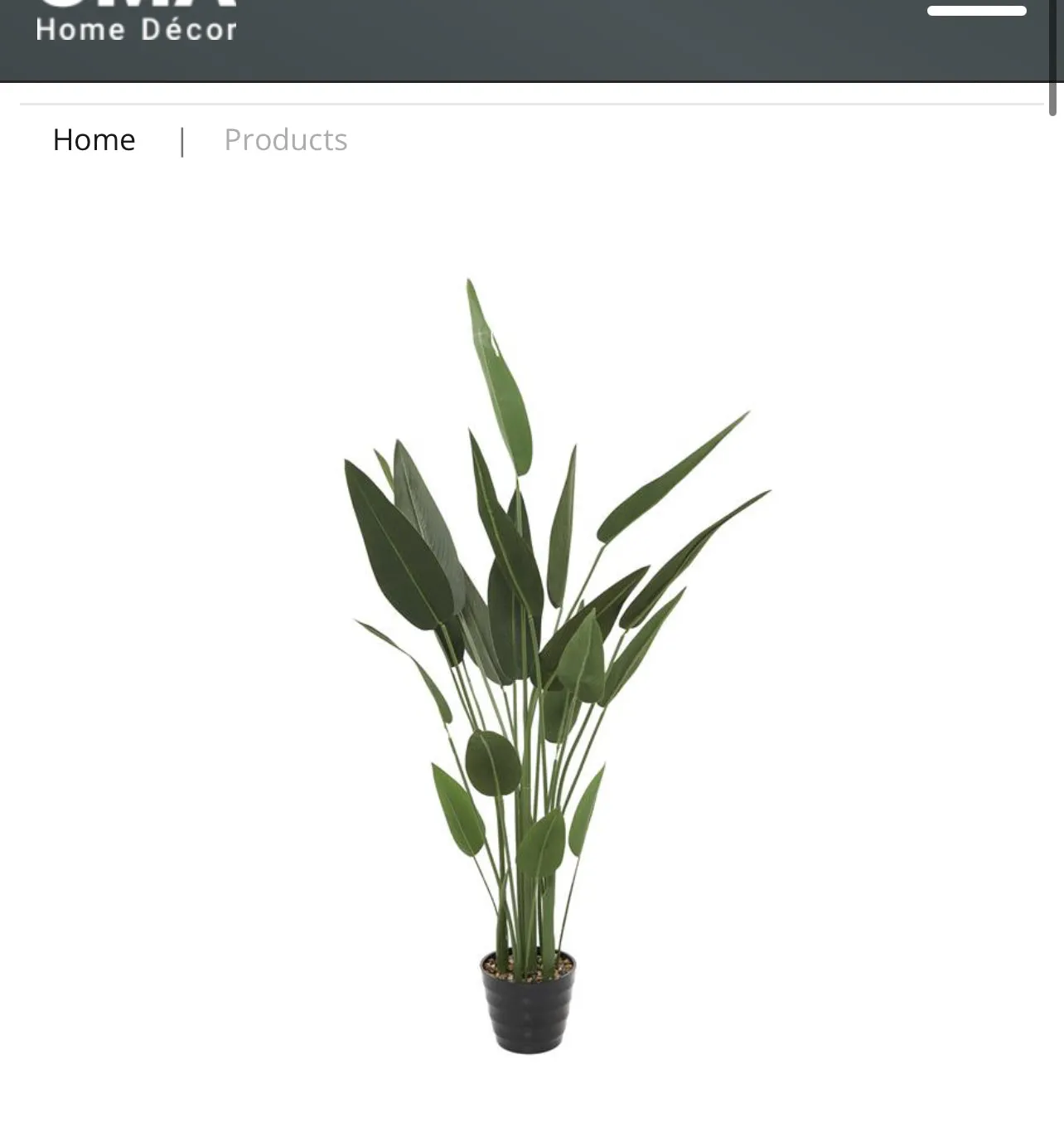 GREEN FAUX FOLIAGE BIRD OF PARADISE ARTIFICIAL PLANT WITH