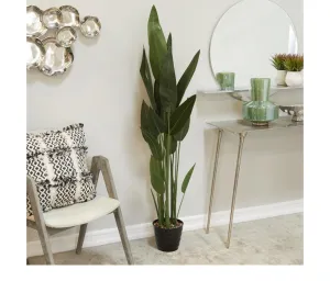 GREEN FAUX FOLIAGE BIRD OF PARADISE ARTIFICIAL PLANT WITH