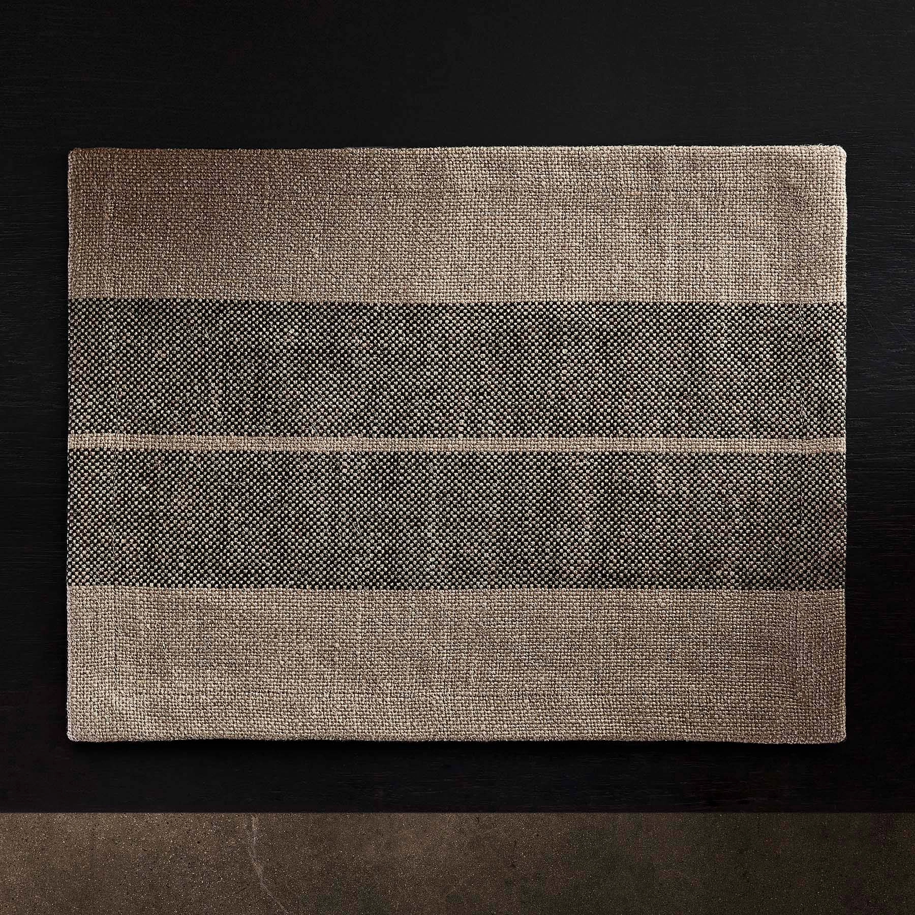 Heavy Double Stripe Placemat - Beige/Black