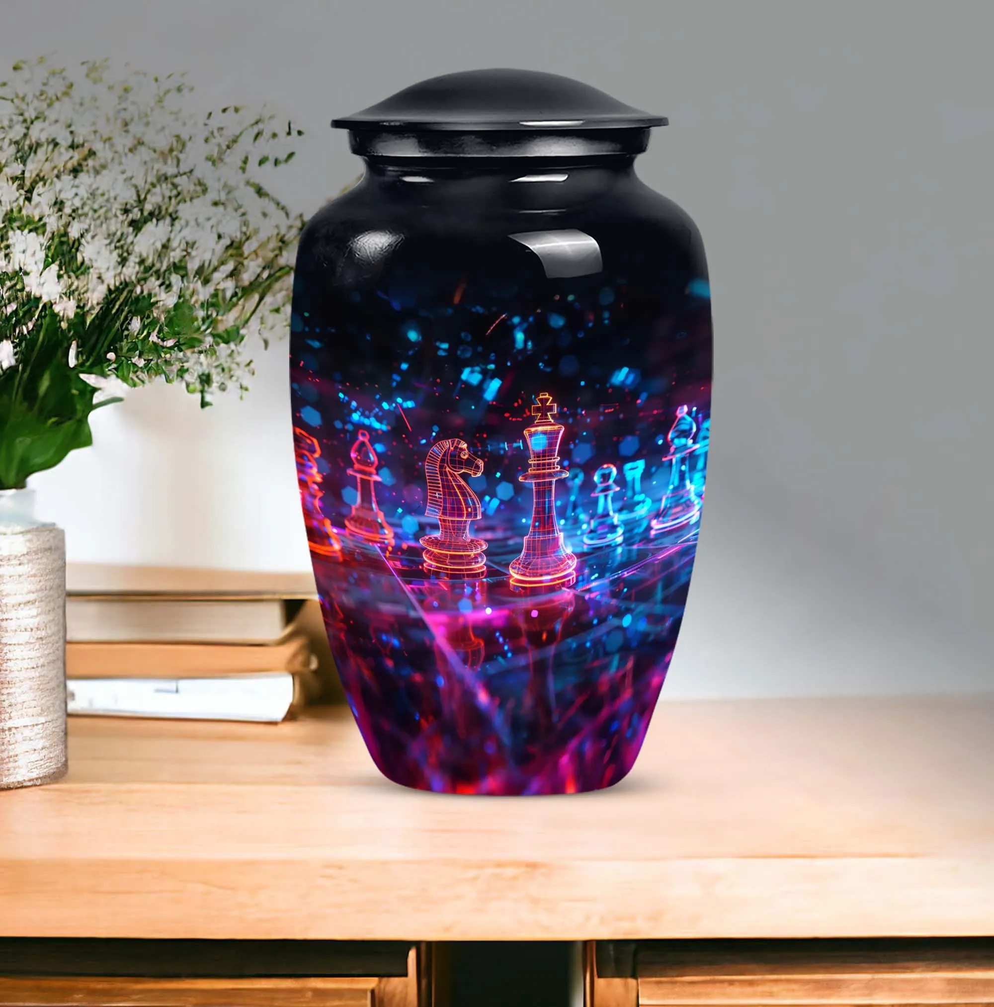 In Memoriam Chess-theme Adult Urn: A Classic Tribute