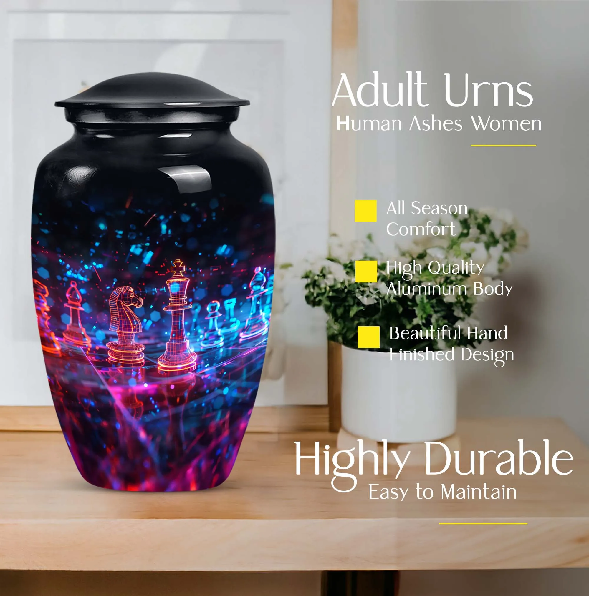 In Memoriam Chess-theme Adult Urn: A Classic Tribute