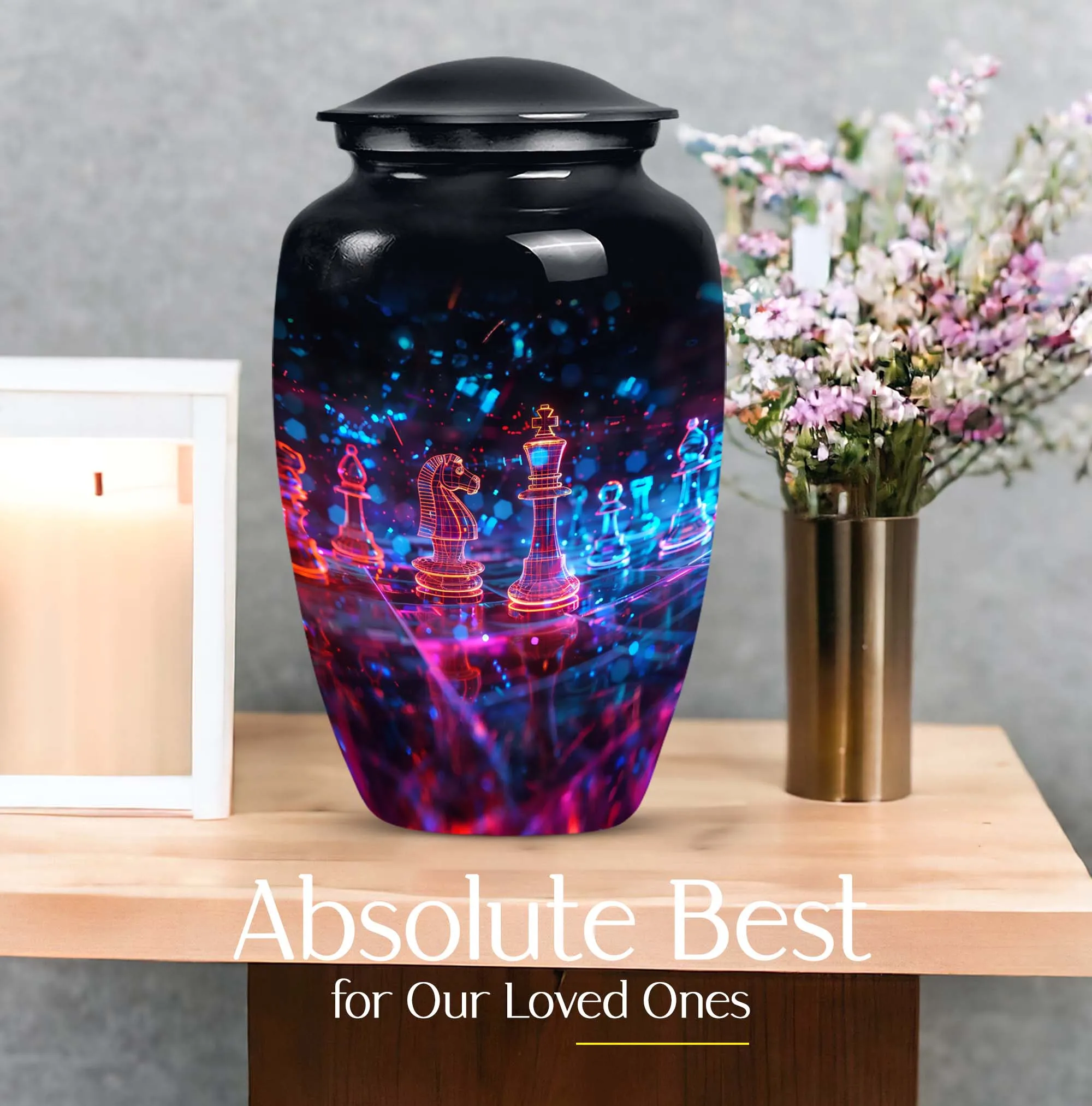 In Memoriam Chess-theme Adult Urn: A Classic Tribute