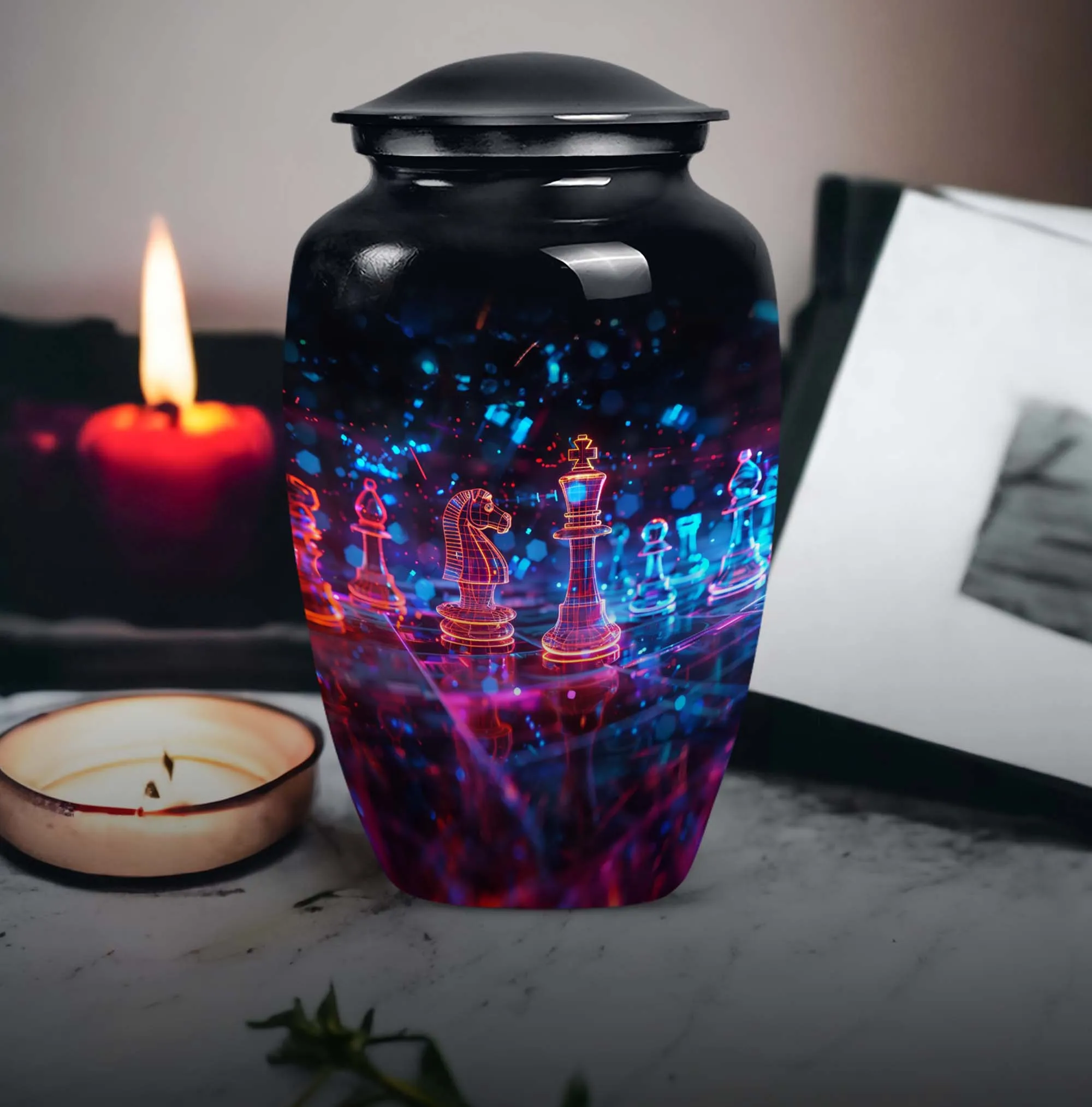 In Memoriam Chess-theme Adult Urn: A Classic Tribute