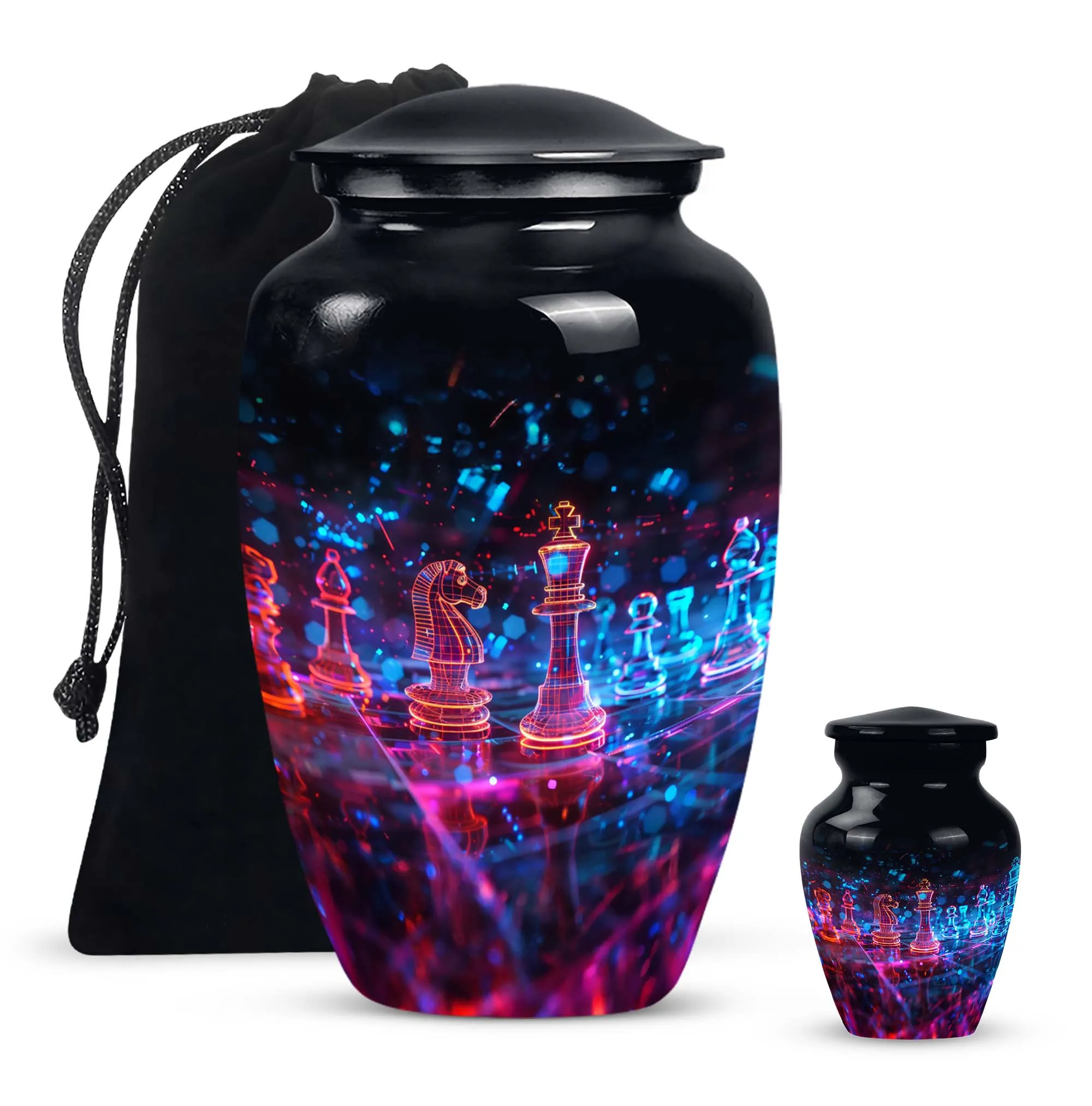 In Memoriam Chess-theme Adult Urn: A Classic Tribute