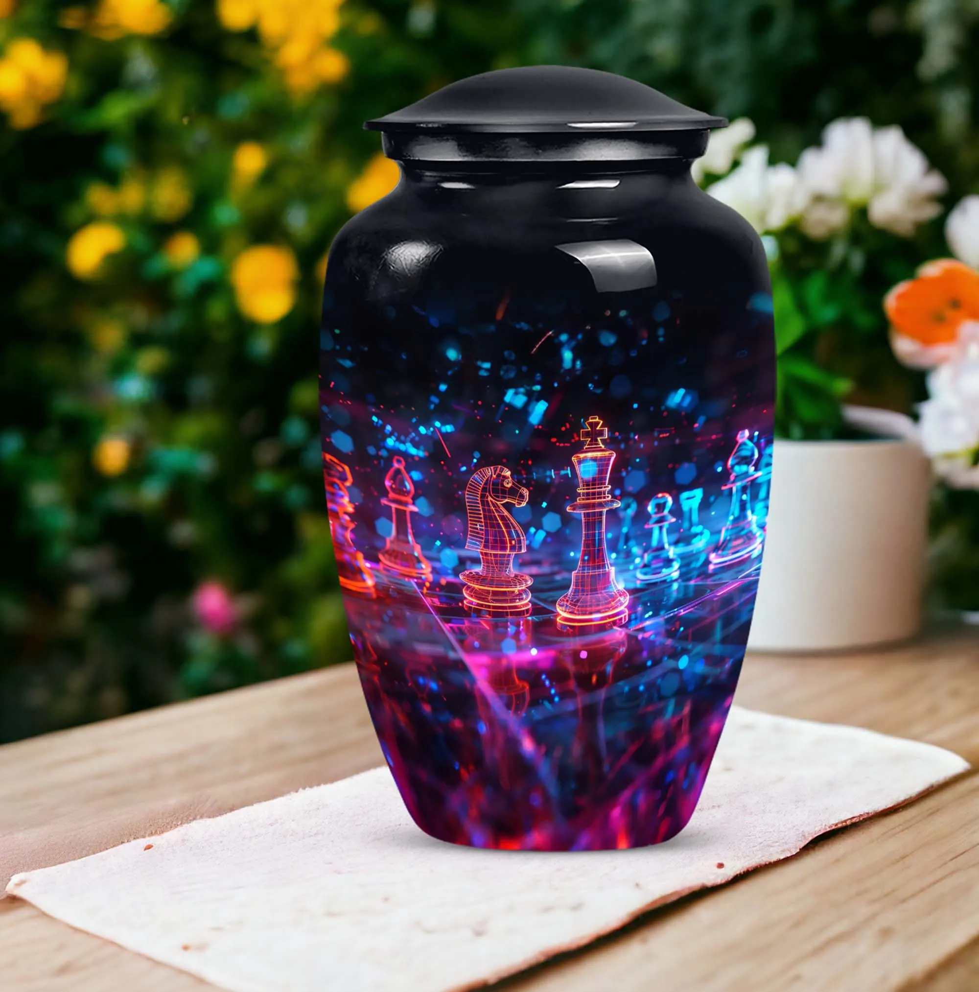 In Memoriam Chess-theme Adult Urn: A Classic Tribute
