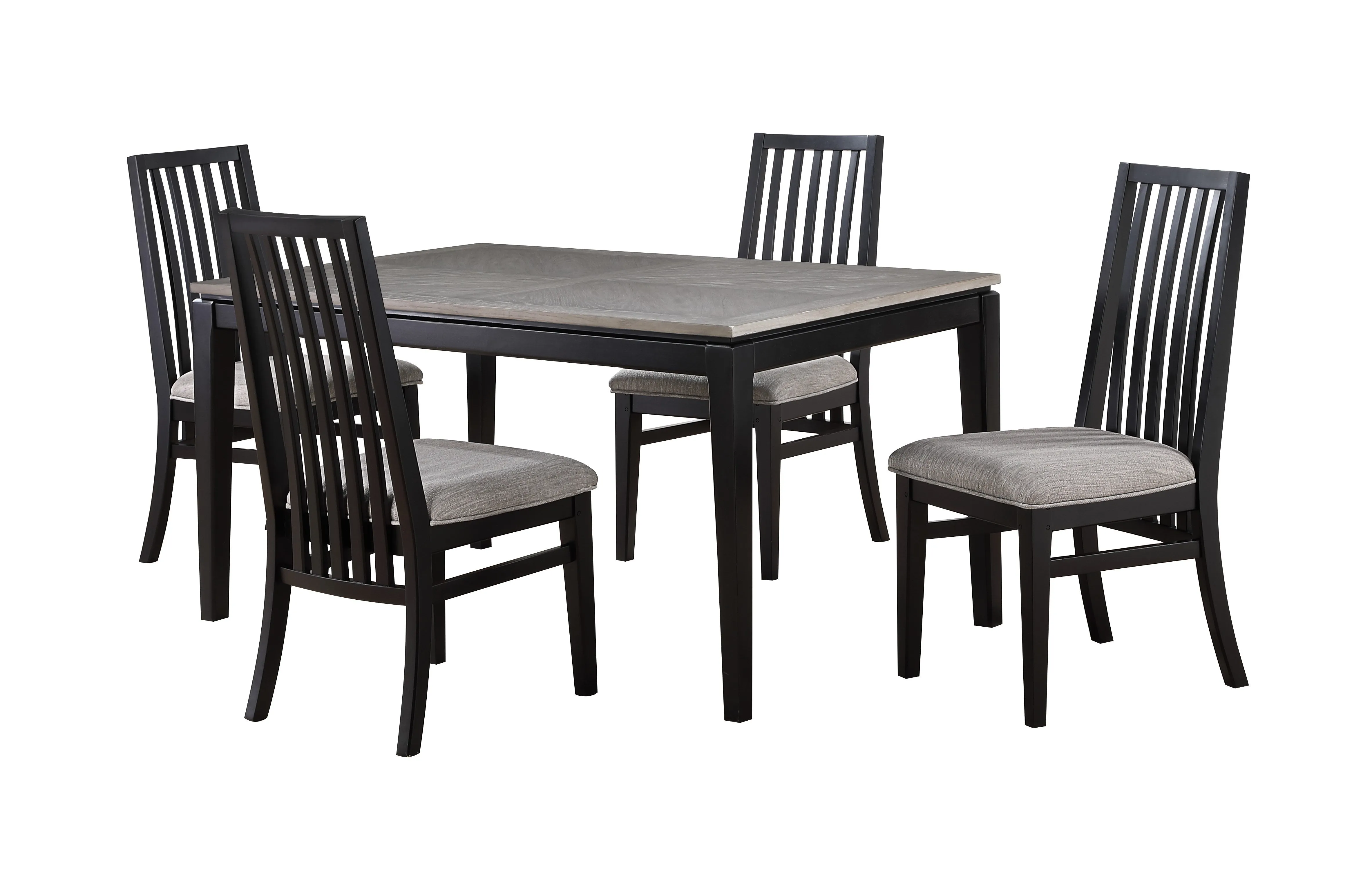 Isadora 5-Piece Dining Set - Black, Grey