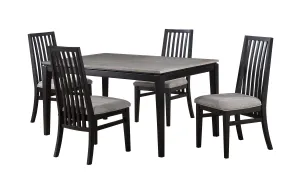 Isadora 5-Piece Dining Set - Black, Grey