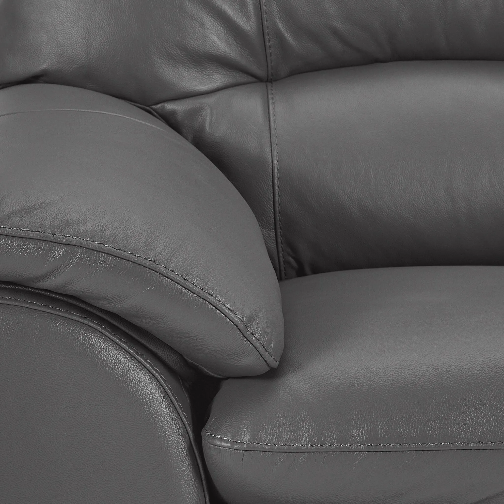 Kendrick Leather Loveseat - Grey