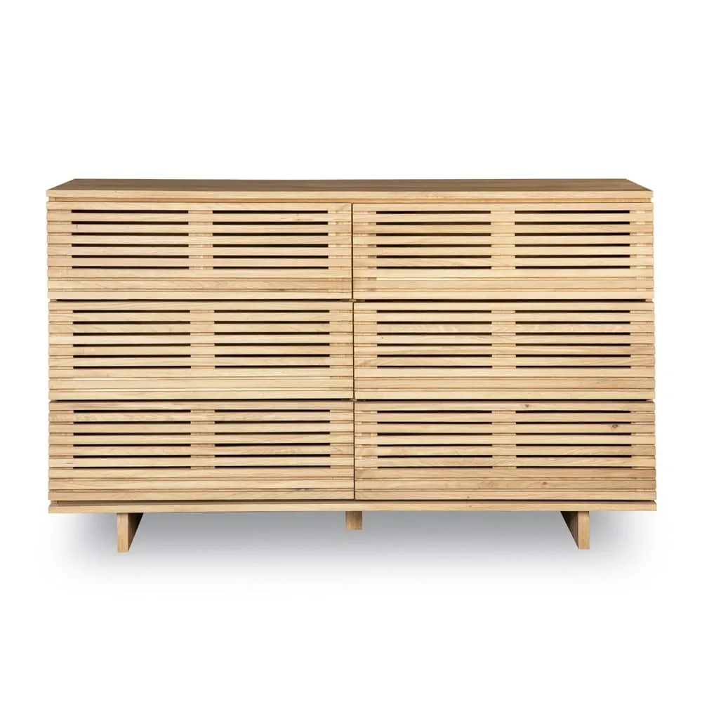 Linear 6 Drawer Chest - Oak