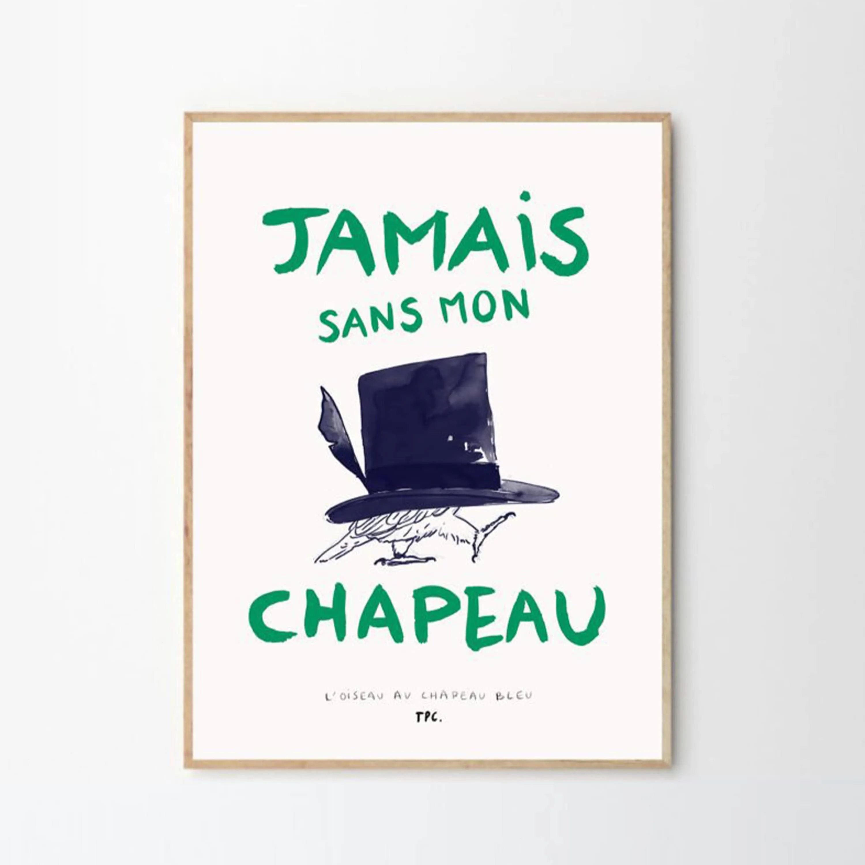 L’Oiseau au Chapeau Bleu Print 50Cm x 70Cm
